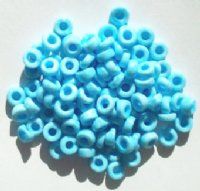 100 3x7mm Rough Cut Chalk Light Blue Glass Spacer Beads
